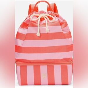 NWT Victoria’s Secret Insulated Cooler Backpack Pink Striped